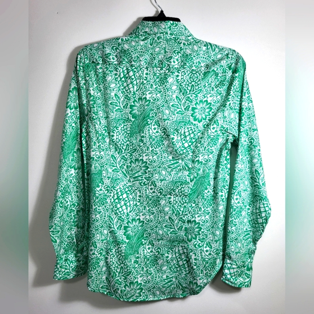 Nwot Ruby Rd Green & White Boho Button Down Shirt… - image 5